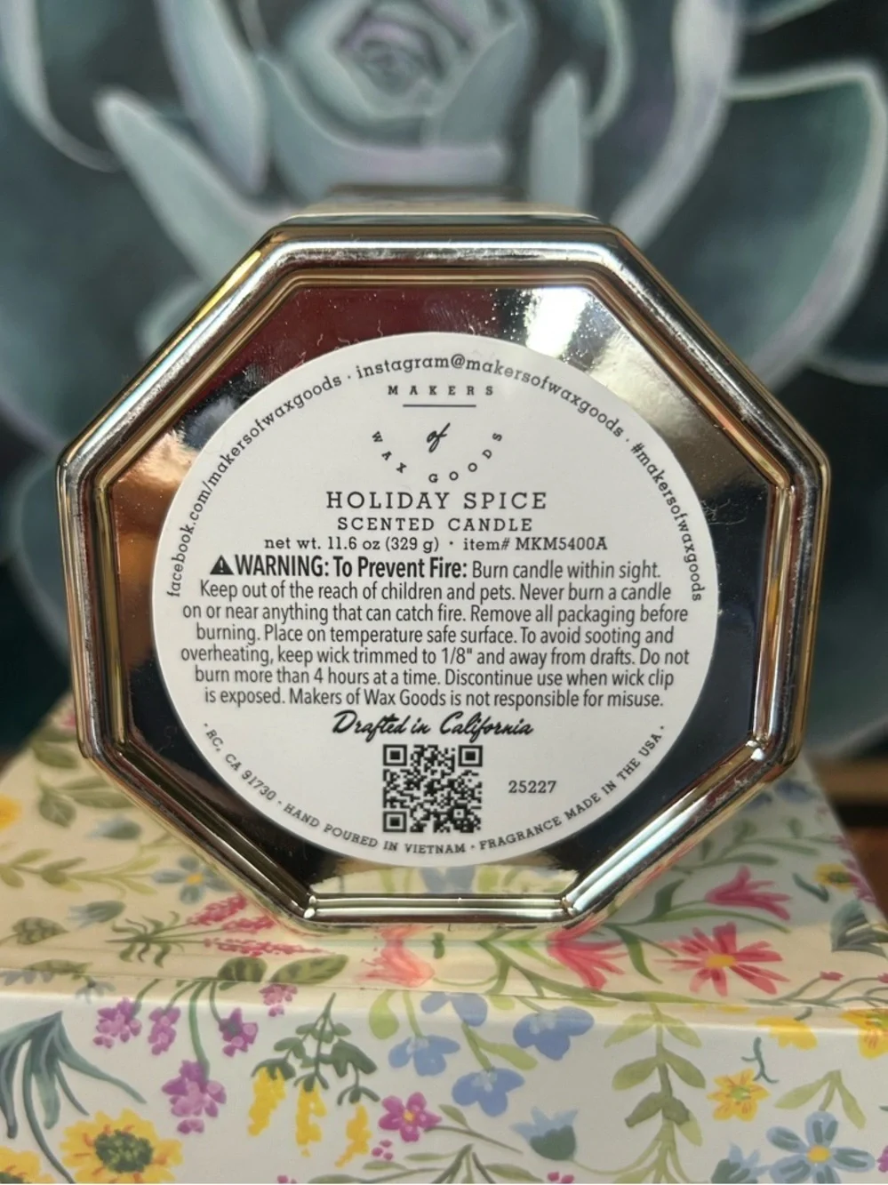 Makers of Wax Goods Holiday Spice Scented Candle